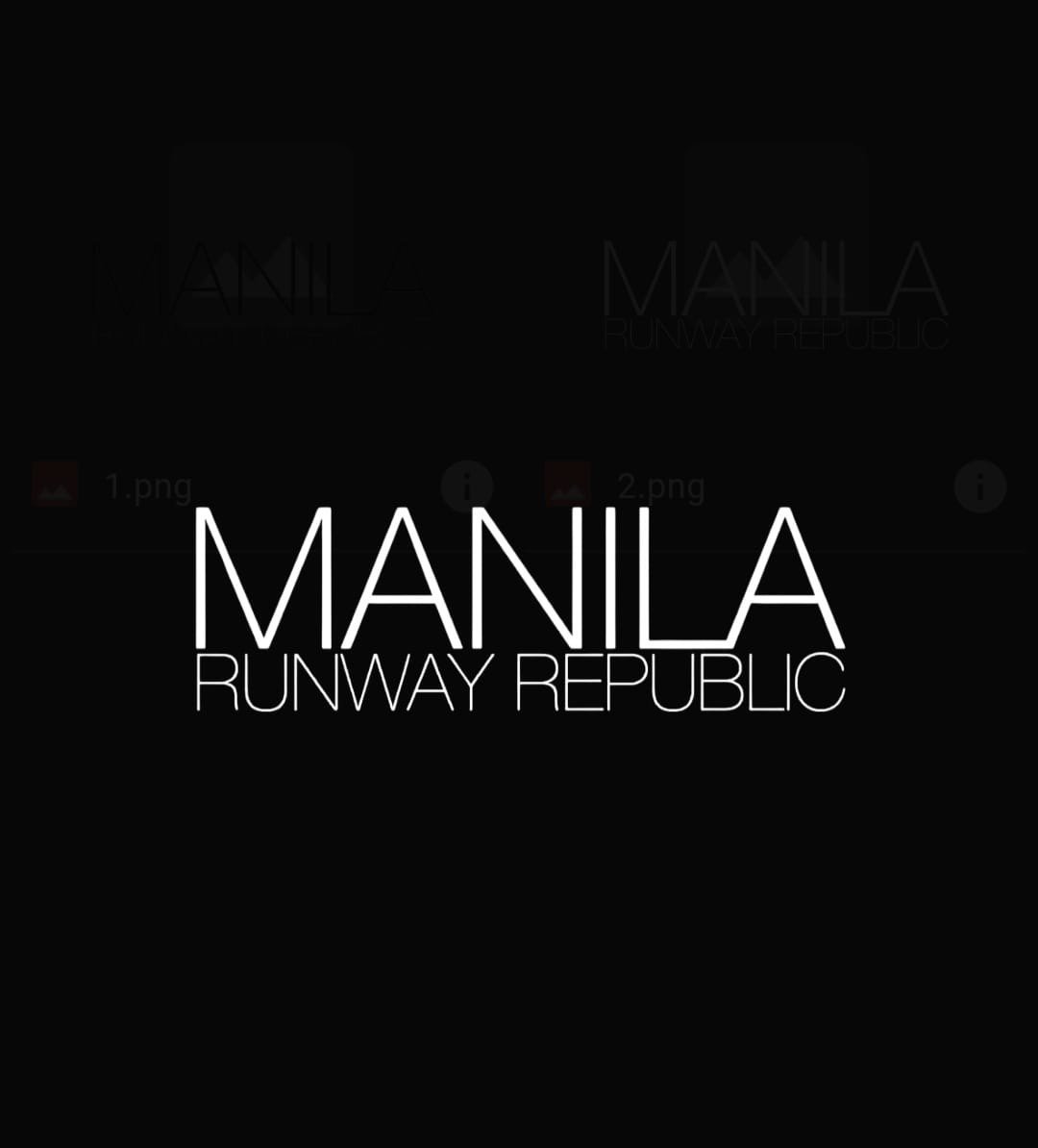 Manila Runway Republic logo with white text on black background
